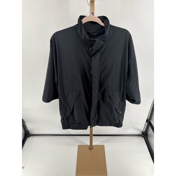 Footjoy Dryjoys Black Full Zip Windbreaker Rain Jacket Mens Size Large Golf - Picture 1 of 13
